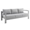 Modway Shore Sunbrella? Fabric Aluminum Outdoor Patio Sofa, Silver Gray